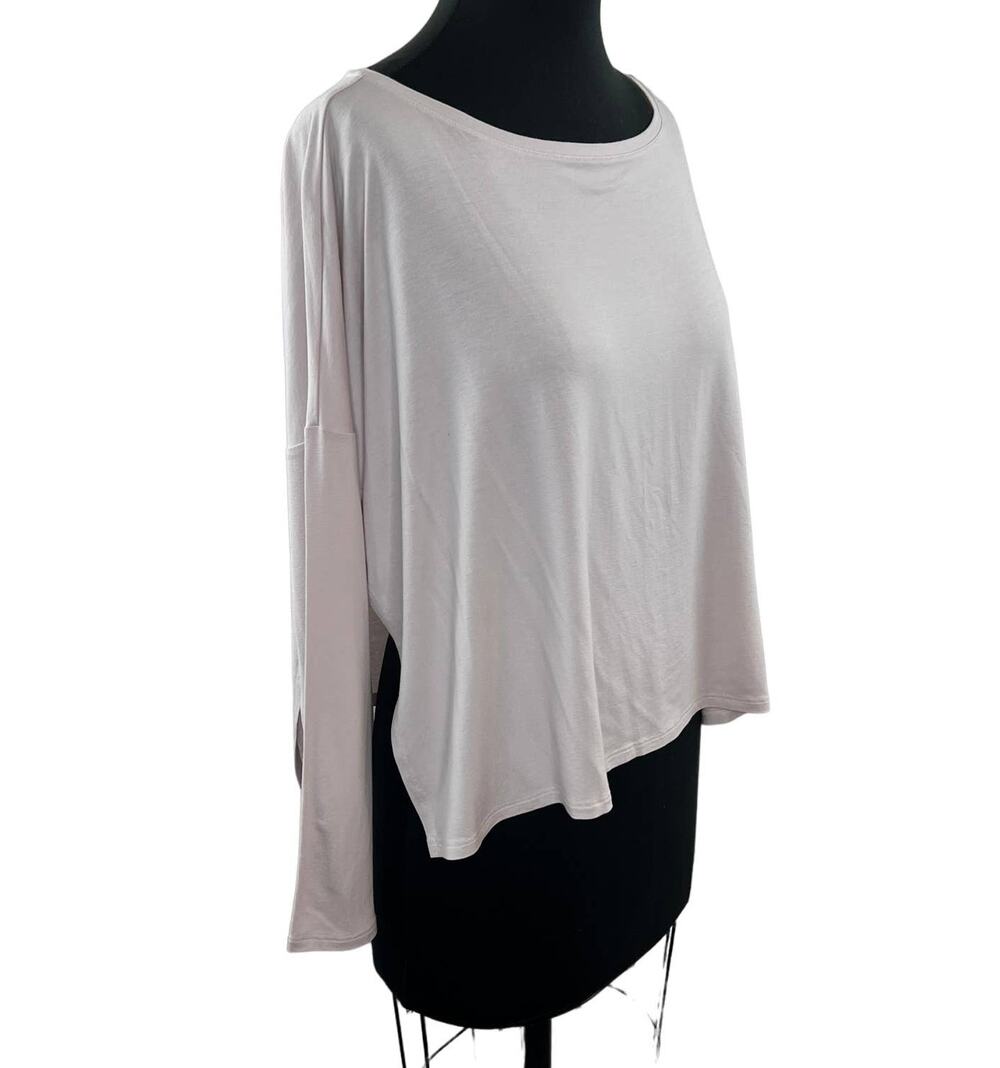 EILEEN FISHER Light Pink Long Sleeve Wide Neck Viscose Pullover Casual Top M